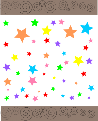 stelle di tutti i colori e dei riccioli
